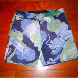Polo Ralph Lauren Mens Size 36 L XL TATTOO  Dragon Swim board Trunk Shorts